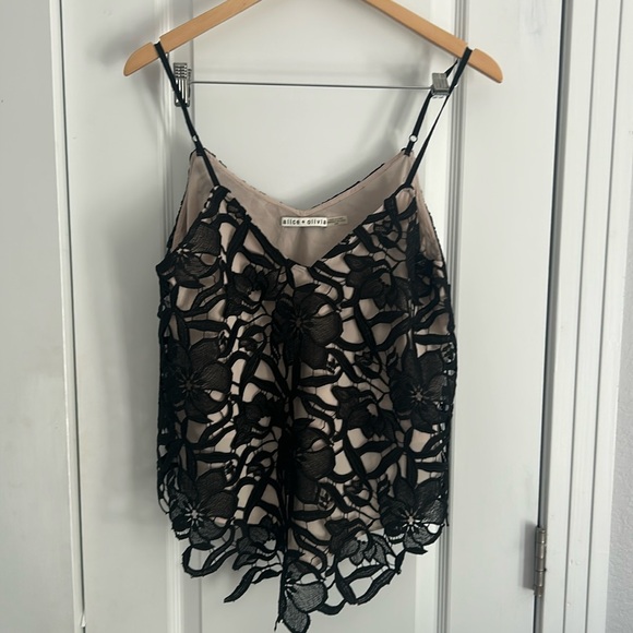 Alice + Olivia Tops - Alice and Olivia Emmeline Handkerchief Lace Camisole